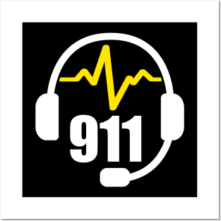 911 Dispatcher Headset Posters and Art